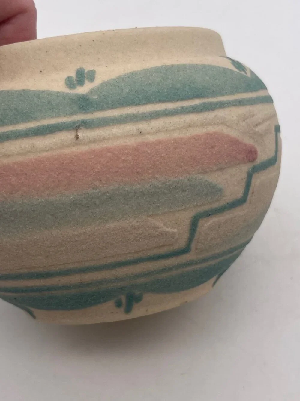 Sunwest Indian Art Ltd. Sand Art Pottery Vase Signed Original NM USA 90s